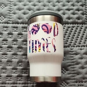White and Multicolor Tumbler